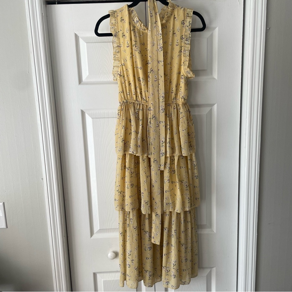 Whyte Valentyne Yellow Floral Tiered Maxi Dress